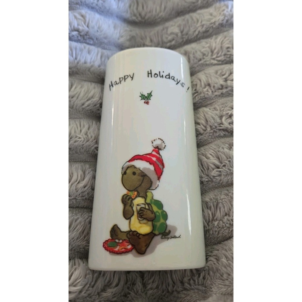Vintage 1976 Enesco Suzy's Zoo Turtle Wearing Santa Hat Eating Cookie EUC!!